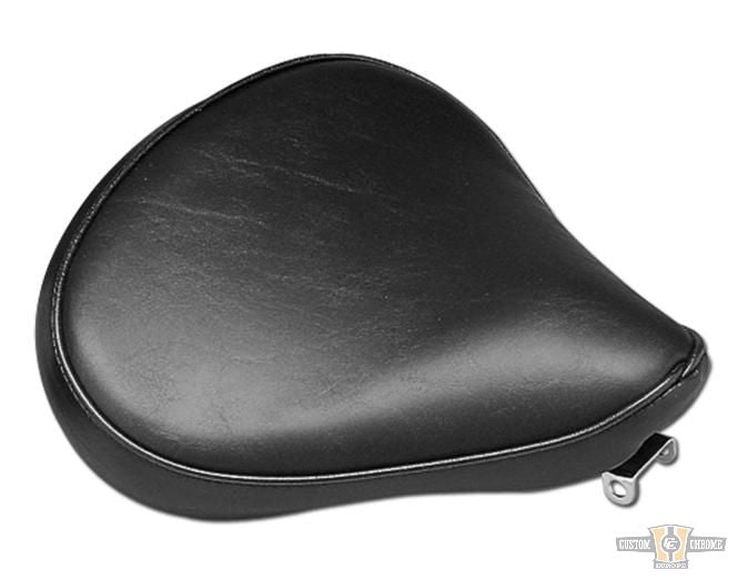 Large Smooth Spring Solo Seat Black Vinyl For Harley-Davidson