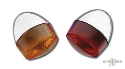 Late Model Rear Turn Signal Chrome Amber Single Filament For Harley-Davidson