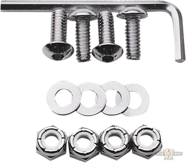 License Plate Hardware Kit Chrome For Harley-Davidson