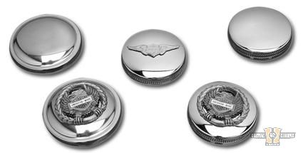 Polished Stainless Steel Late Style Gas Caps Polished For Harley-Davidson