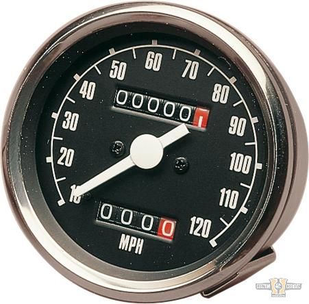 FX-Style Speedometer Black 76.2 mm For Harley-Davidson