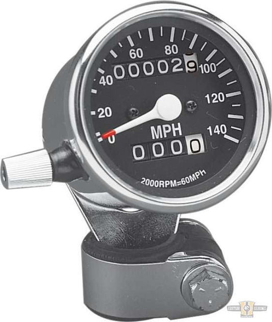 Mini Speedometers with Resettable Odometers Chrome For Harley-Davidson