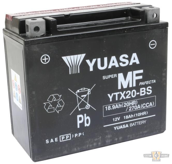 Maintance Free YTX20L-BS AGM Battery Lead Acid, 270 A, 18.0 Ah For Harley-Davidson