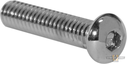 Long Buttonhead Screw Pack Chrome Allen head 1/4"-20 UNC 1 1/4" For Harley-Davidson