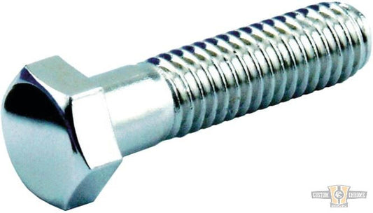 Hex Head Screw Pack Polished Hex head 3/8"-16 UNC 1 1/4" For Harley-Davidson