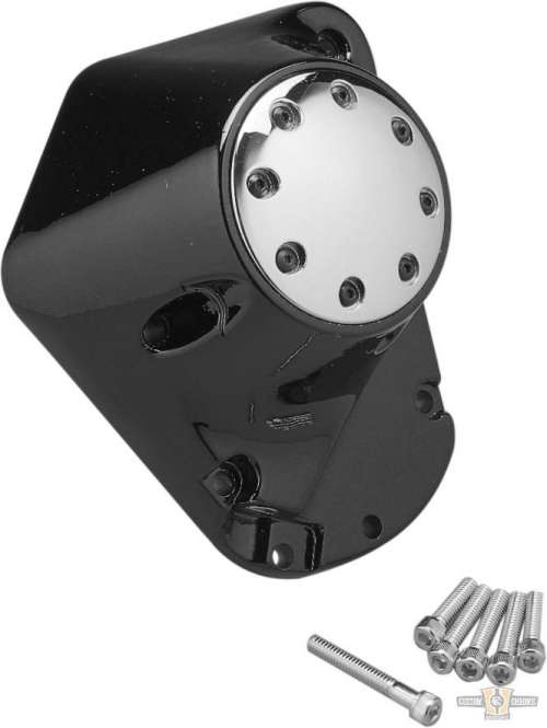 Riveted Point Cover Black Chrome For Harley-Davidson