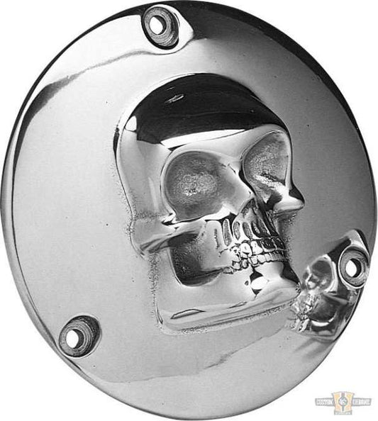 Skull Derby Cover Polished For Harley-Davidson