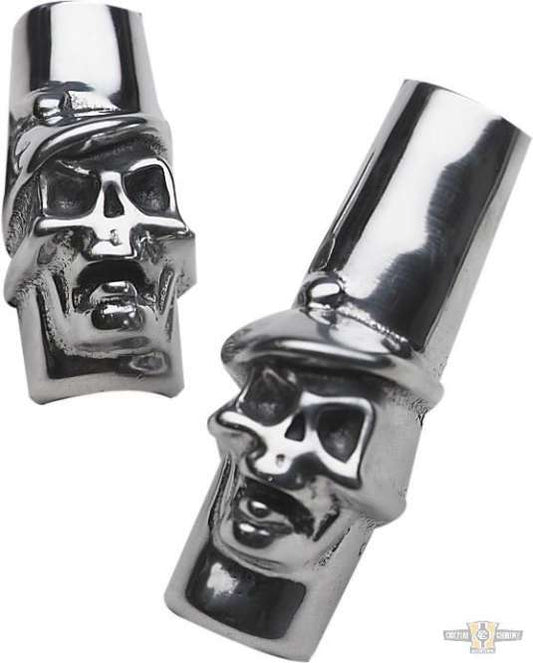 Skull Pushrod Tube Clip Polished For Harley-Davidson