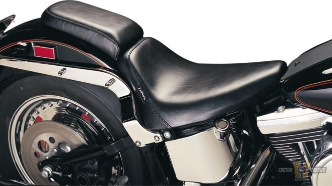 Bare Bones Smooth Solo Seat Black Vinyl For Harley-Davidson