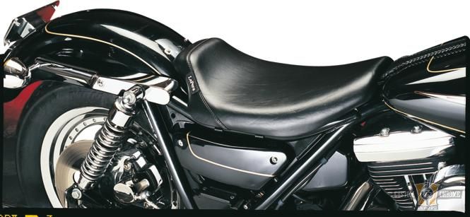 Bare Bones Smooth Solo Seat Black Vinyl For Harley-Davidson