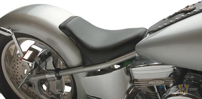 Bare Bones Smooth Solo Seat Black Vinyl For Harley-Davidson