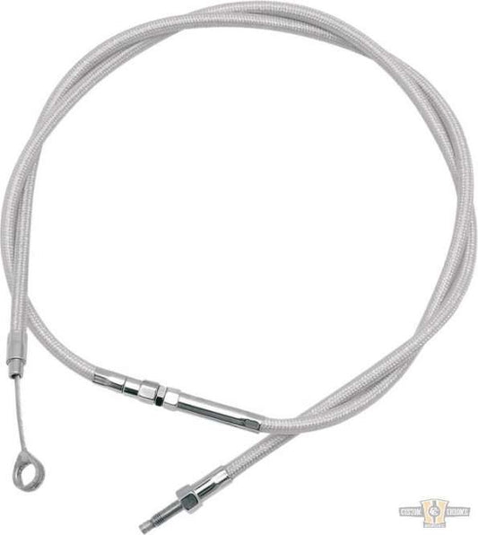 Armor Coated Coil Wound (CW) Clutch Cable Stainless Steel Clear Coated 63,7" For Harley-Davidson