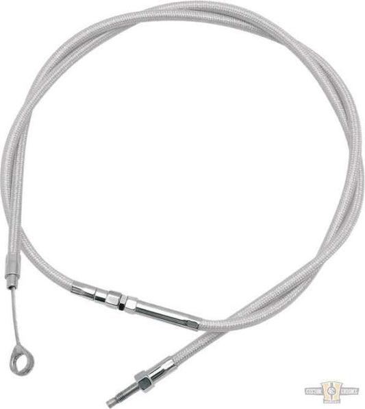 Armor Coated Coil Wound (CW) Clutch Cable Stainless Steel Clear Coated 61,2" For Harley-Davidson
