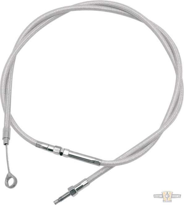 Armor Coated Longitudinally Wound (LW) Clutch Cable Stainless Steel Clear Coated 70,7" For Harley-Davidson