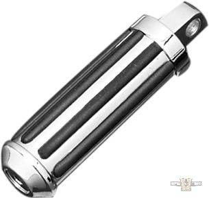 Chrome and Ribbed Rubber Pegs Chrome For Harley-Davidson