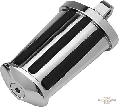 Oval Ribbed Footpegs Chrome For Harley-Davidson