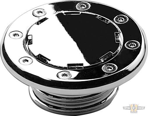 Non Vented Flush Mount Gas Cap Chrome For Harley-Davidson