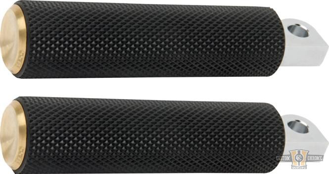 Knurled Rubber Footpeg Brass For Harley-Davidson