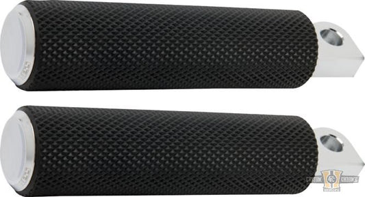 Knurled Rubber Footpeg Chrome For Harley-Davidson