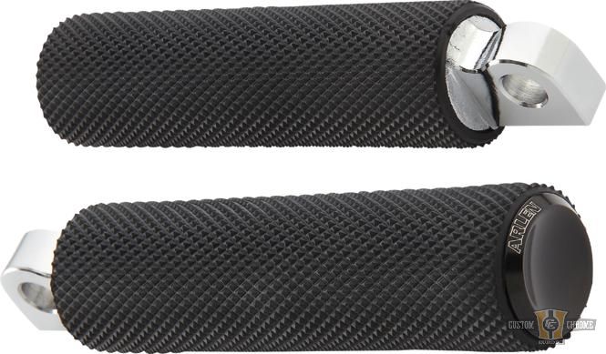 Knurled Rubber Footpeg Black, Anodized For Harley-Davidson