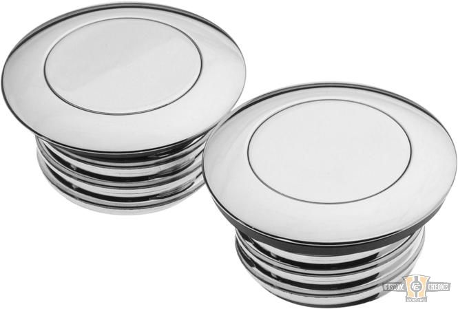 Screw In Pop-Up Gas Cap Set Chrome For Harley-Davidson