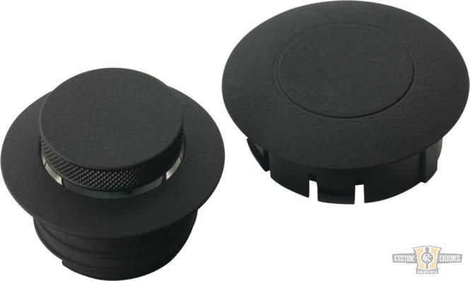 Screw In Pop-Up Gas Cap Set Black For Harley-Davidson