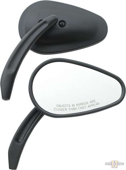 Tapered Billet Mirror Black For Harley-Davidson
