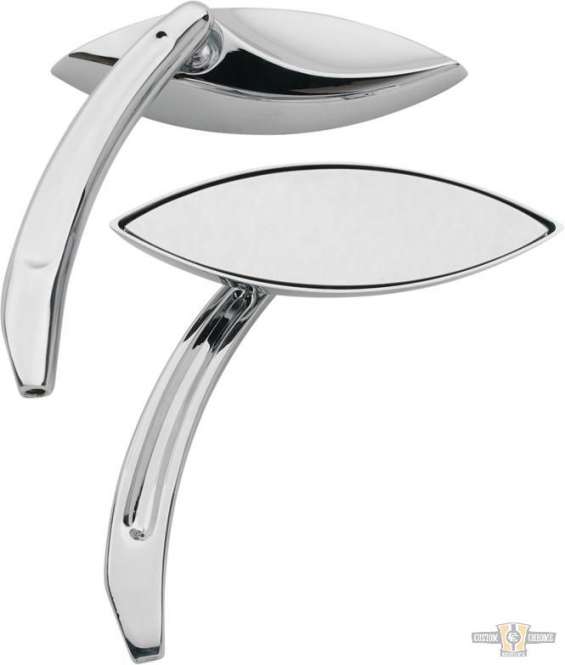 Elliptical Billet Mirror Chrome For Harley-Davidson