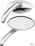 Oval Billet Mirror Chrome For Harley-Davidson