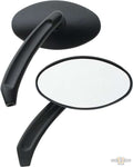 Oval Billet Mirror Black For Harley-Davidson