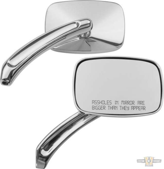 Ass... Rectangular Mirror Chrome For Harley-Davidson