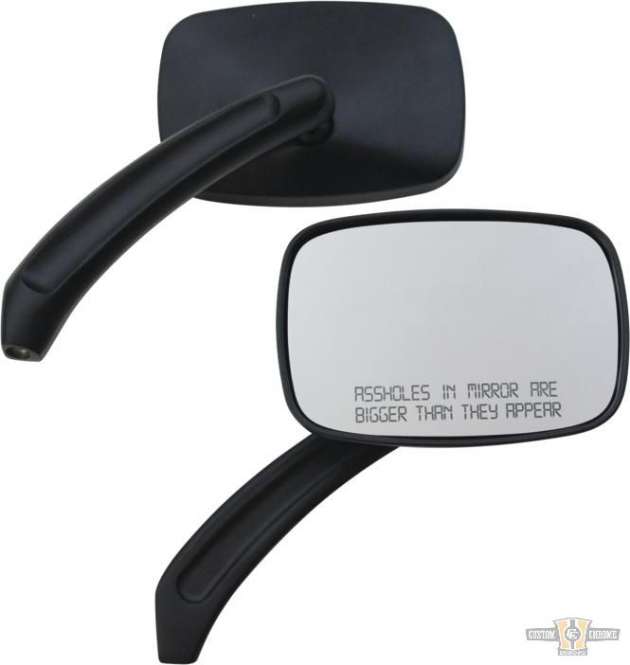 Ass... Rectangular Mirror Black For Harley-Davidson