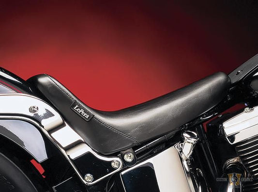 Bare Bones Smooth Solo Seat Black Vinyl For Harley-Davidson