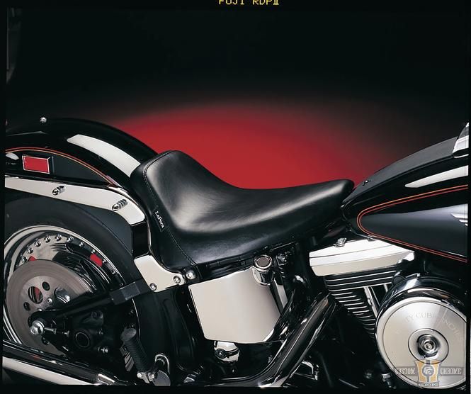 Bare Bones Gel Smooth Solo Seat Black Vinyl For Harley-Davidson