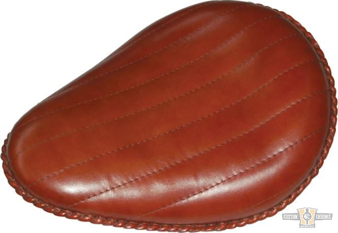 13" Bad Ass Vertical Solo Seat Brown Leather For Harley-Davidson