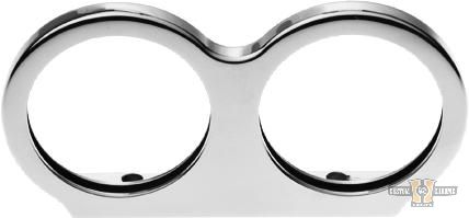 2 3/8" Mechanical Mini Tacho / Speedo Dual Gauge Top Clamp Bracket Chrome For Harley-Davidson