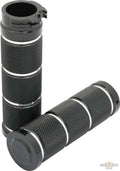 Stroker Grips Black Raw Cut 1" Cable operated For Harley-Davidson