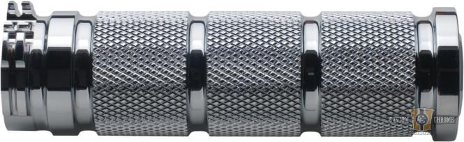 Stroker Grips Chrome 1" Cable operated For Harley-Davidson