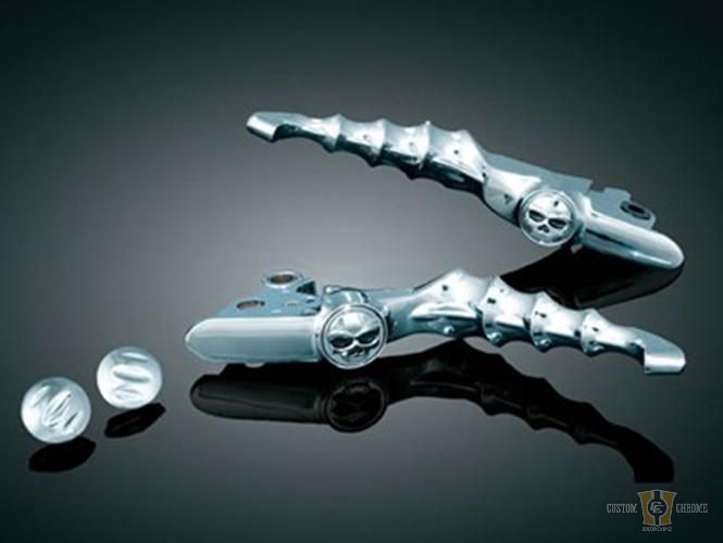 Zombie Hand Control Levers Chrome For Harley-Davidson