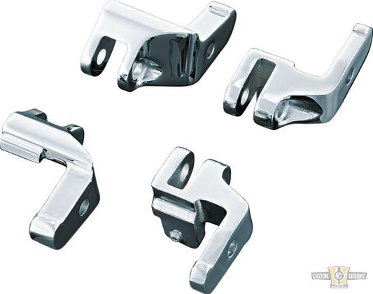 Driver Floorboard Relocation Brackets Chrome For Harley-Davidson