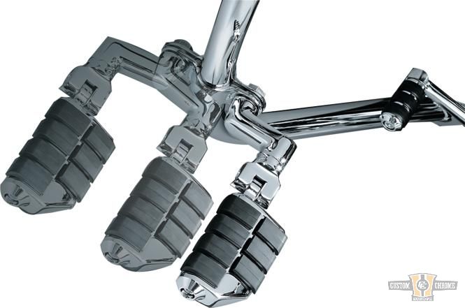 Dually ISO Highway Pegs with Offset & 1-1/4" Magnum Quick Clamps Chrome For Harley-Davidson