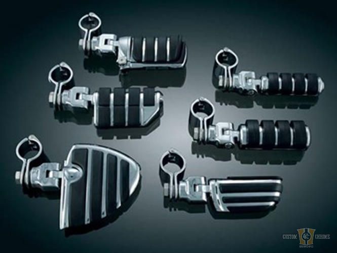 Small ISO- Pegs Rider Foot Pegs with Clevis & Magnum Quick Clamps Chrome For Harley-Davidson