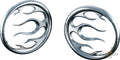 Flame Speaker Grills Chrome For Harley-Davidson