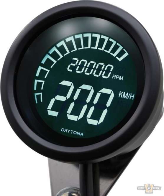 Digital Velona Speedo- & Tachometer Black 60.0 mm For Harley-Davidson