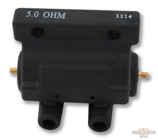 Ignition Coil Black 5 Ohm Dual Fire For Harley-Davidson