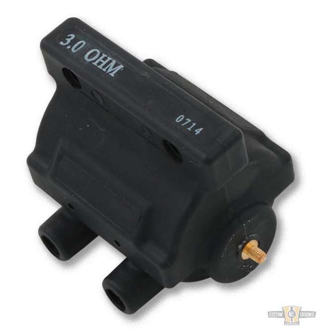 Ignition Coil Black 3 Ohm Dual Fire For Harley-Davidson