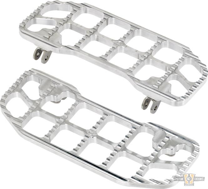 Serrated Floorboards Silver, Raw For Harley-Davidson