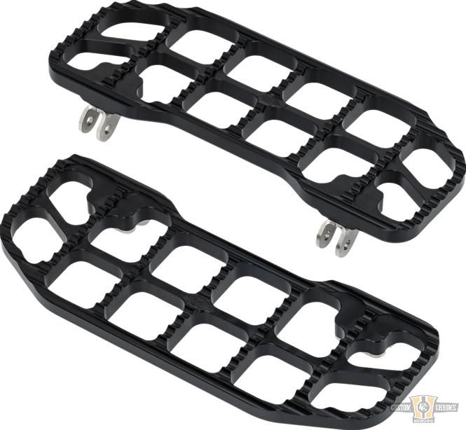 Serrated Floorboards Black, Anodized For Harley-Davidson