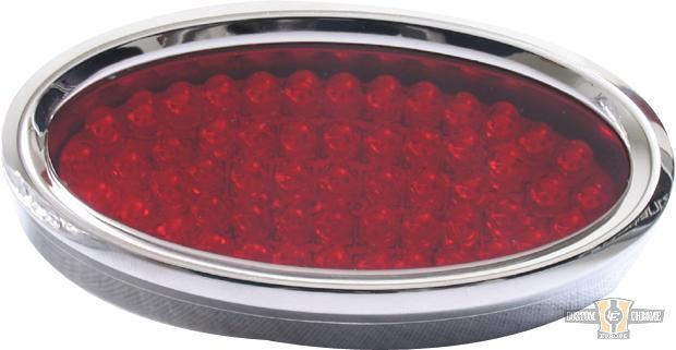 Oval LED Taillight Chrome For Harley-Davidson