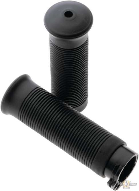 Old School Jack Hammer Grips Black 1" Cable operated For Harley-Davidson